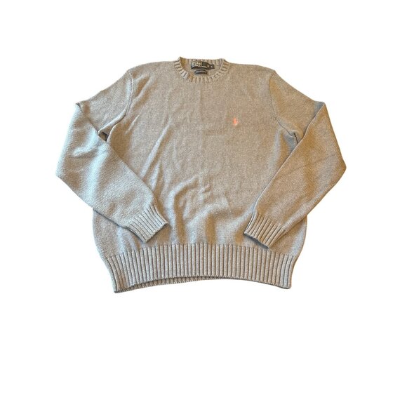 Polo Ralph Lauren Mens Sweater Large Pima Cotton Pale Blue Crewneck Long Sleeve - Picture 1 of 5